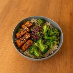 Teriyaki Tofu Bowl with Rice
